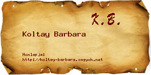 Koltay Barbara névjegykártya