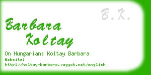 barbara koltay business card